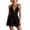 Black, variant on Tqcoqu Women's Halter Neck Deep V Tie Back Romper With Pockets,Backless Waistband Summer Casual Short Romper,Black Women's S-XXL