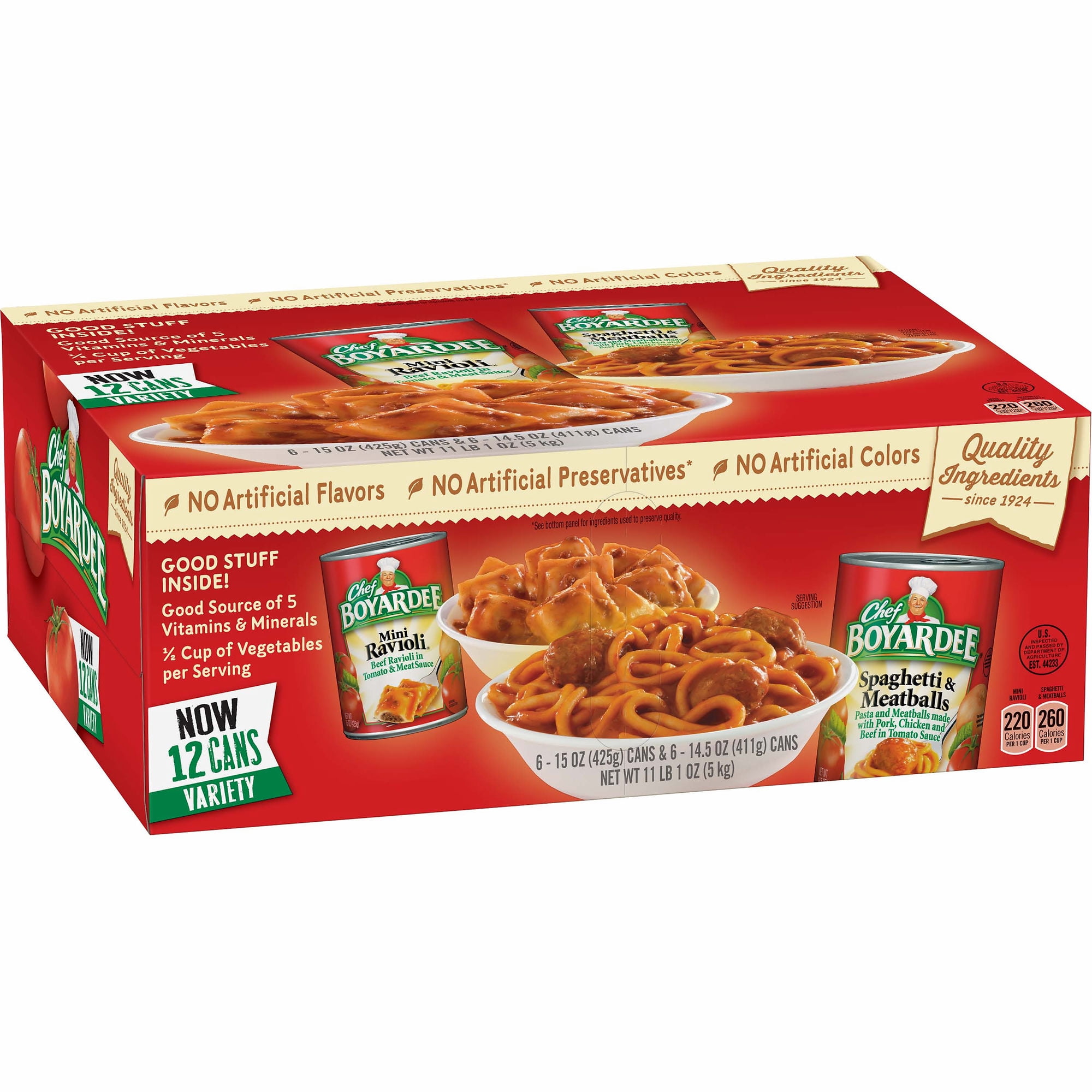 Chef Boyardee Mini Ravioli And Spaghetti Meatballs 12 6 15 Oz Variety 12 Pack Walmart Com