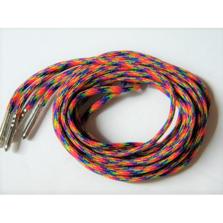 

27 Inch 69 cm Rainbow Argyle 550 Paracord with Silver Steel Tips; Strongest boot laces Available-Hand made to order! (2 Pair Pack)