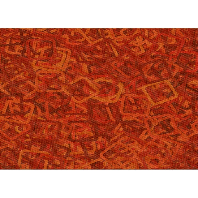 Ahgly Company Machine Washable Indoor Rectangle Transitional Scarlet Red Area Rugs, 7' x 10'