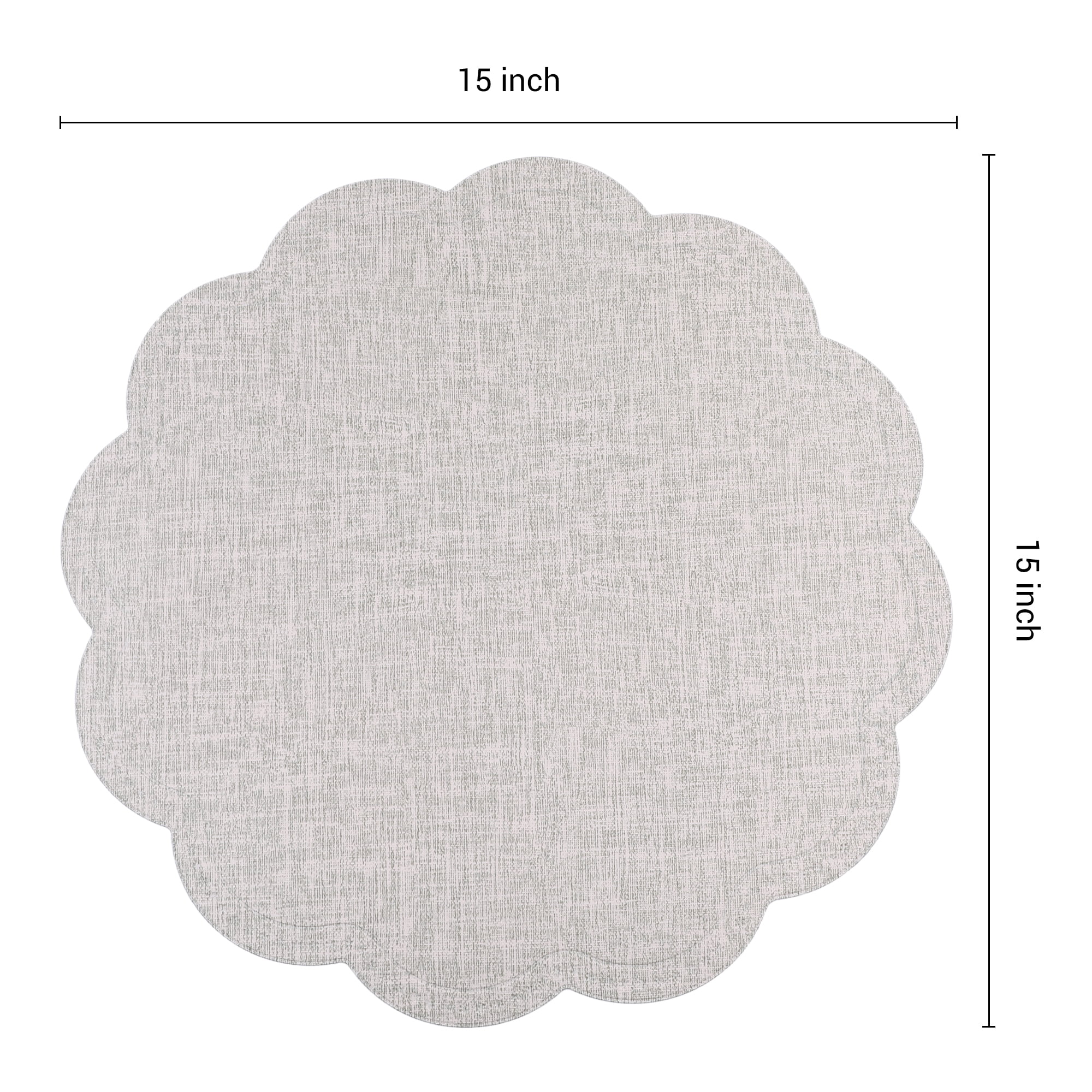 Unique Bargains Set of 6 Flower Placemats for Kitchen White 15*15in