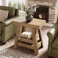 thumbnail image 2 of Finmind 2-Tier Wooden End Table Set of 2, Farmhouse Slim Side Table with Storage for Living Room or Bedroom, Natural, 2 of 7