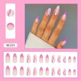 thumbnail image 6 of FCOGIN Medium Almond, 24 Pieces, Pink, Purple, White, Acrylic False Nail, Press on Nail, 6 of 6