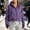 Purple, variant on Women's Cropped Hooded Windbreaker Jacket Lightweight Waterproof Outdoor Coat Solid Color Zip up Casual Rain Jacket with Pockets S-2XL Black