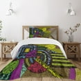 thumbnail image 3 of Ambesonne Abstract Quilted Bedspread Set 2 Pcs, Grunge Murky Trippy, Twin Size, Multicolor, 3 of 6