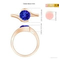 thumbnail image 4 of ANGARA Natural Semi Bezel-Set Solitaire Round 1.8 ct Tanzanite Bypass Ring in 14K Rose Gold for Women (Size-8mm) | December Birthstone, Anniversary, Jewelry Gift for Women | Natural Tanzanite Ring, 4 of 9