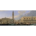 thumbnail image 2 of Luca Carlevarijs 14x8 Gold Ornate Wood Frame and Double Matted Museum Art Print Titled - The Molo, Venice, from the Basin of San Marco (Approx. 1709), 2 of 4