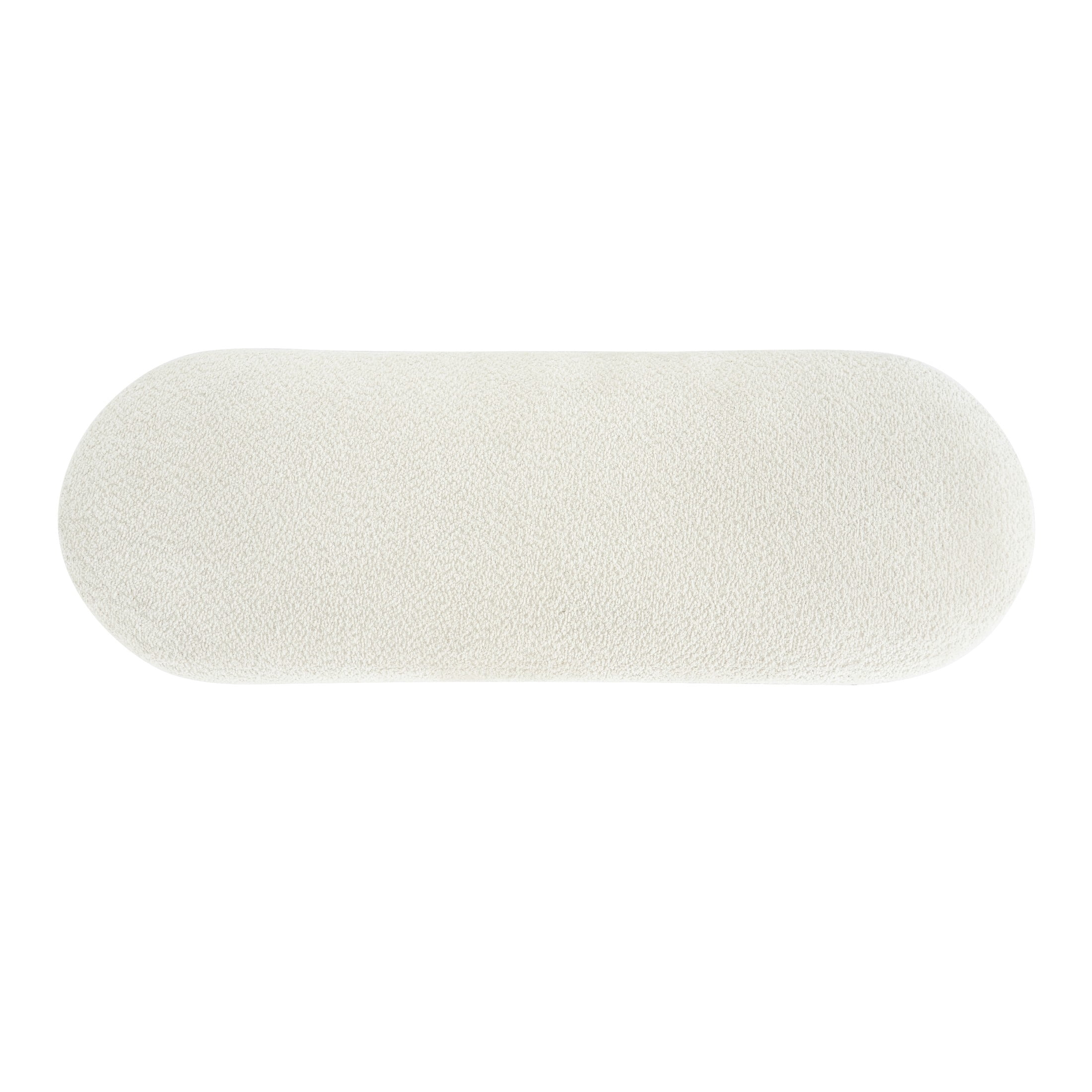 Christopher Knight Home 48" Modern Boucle Upholstered Ottoman Bench with PU Legs, Beige+Brown