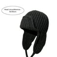 thumbnail image 2 of harmtty Fashion Knitted Hat Thickened Soft Hat Women's Knitted Hat Earflap Beanie Super Soft Solid Color Thickened Windproof Cold Weather Fashion Knitted Black, 2 of 8