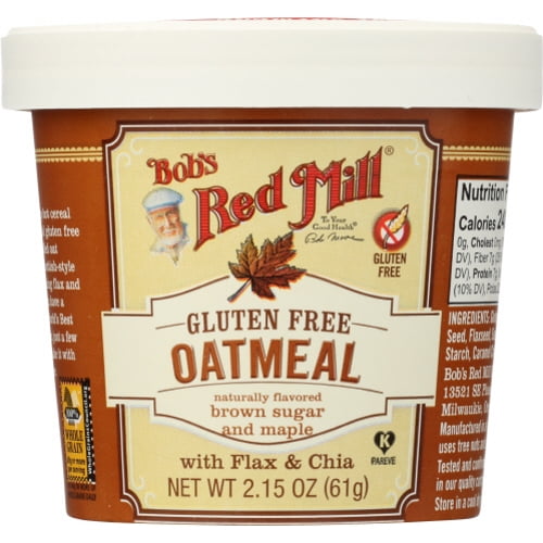 Bobs Red Mill Oatmeal Cup Mpl Brwn Sgr, Case of 12 X 2.15 Oz