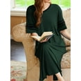 thumbnail image 4 of Avidlove Women's Nightgowns Long Sleepshirt Short Sleeve Oversized Nightdress Sleepwear V Neck Houese Dress Loungwear, 4 of 7