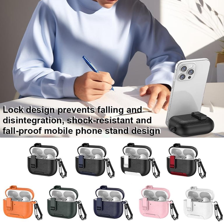 For Apple AirPods Pro 3 Protective Case With Secure Lock Leather