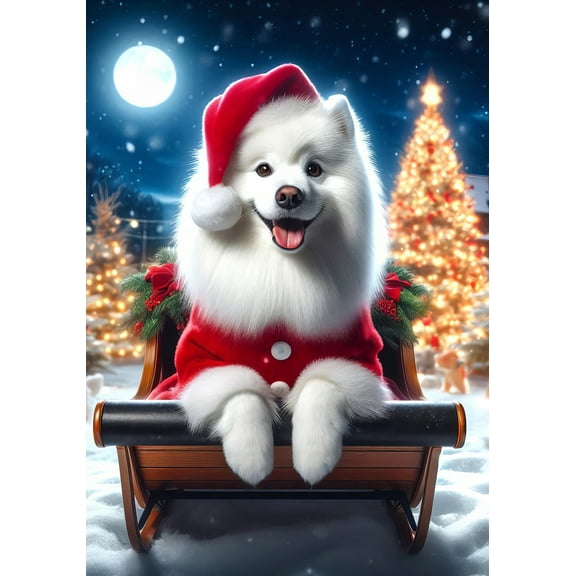 American Eskimo -  Best of Breed DCR Christmas Garden Flag
