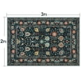 thumbnail image 5 of Toyoso 2x3 Area Rug Living Room Rugs - Machine Washable Traditional Floral Rug Non-Slip Classic Farmhouse Entryway Mat for Indoor Front Door, Kitchen, and Home Décor – Black, 5 of 9