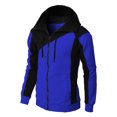 thumbnail image 2 of xiaxaixu Men's Hoodie Pullover Jacket, Contrast Color Long Sleeve Zipper Closure Sweatshirt Loose Drawstring Coat, 2 of 4