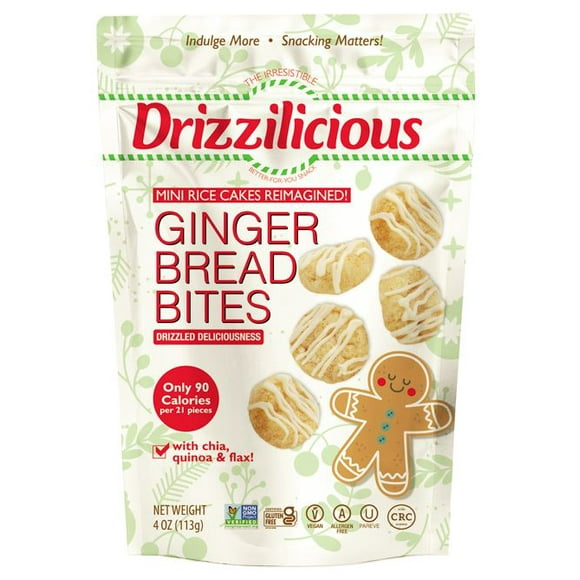 Drizzilicious L- Bites Ginger Bread GF 113g, L- Bites Ginger Bread GF