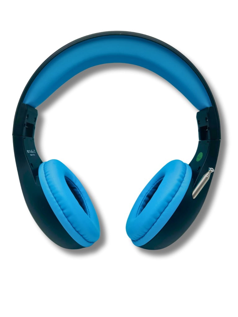 FM Radio Headphones Pull-Out Antenna, Great Reception, Sound Quality, Light Weight, Walking, Ease of Use, Jogging, Relaxing, School, Talk Radio, Require 2AA Batteries (Not Included) Black & Blue