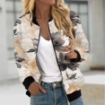 thumbnail image 2 of Ruyang Women's Bomber Jacket Casual Coat Zip Up Outerwear Windbreaker with Pockets Women Fall Winter Clothes S-XXL, 2 of 5