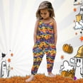 thumbnail image 2 of Weebloom Girls Rompers Halloween Baby Pumpkin Prints Jumpsuit Sleeveless Outfits Clothes Lovely Overalls,Hot Pink, 2 of 5