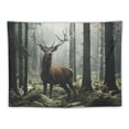 thumbnail image 5 of Nawypu  Deer Forest Tapestry Wall Hanging, Wildlife Deer in the Misty Tree Forest Tapestry, Nature Landscape Tapestry for Living Room Bedroom Aesthetic Decor, 5 of 6