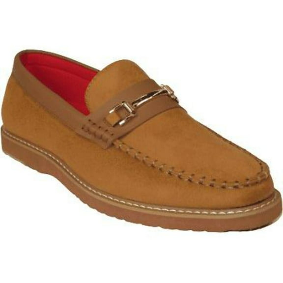 Men Tayno Dressy Casual Penny Loafer Soft Micro Suede Comfortable Drive Camel