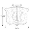 thumbnail image 4 of Progress Lighting Winslett 3-Light Semi-Flush Mount, Matte Black, Seeded Glass Shade, 4 of 7