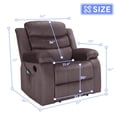 thumbnail image 4 of LOMAN KEVER Massage Heated Recliner Chair, 35" Width Recliner Sofa Chair, Living Room Chairs Manual Recliner Chair Home Theater Seating (Velvet, Brown), 4 of 7