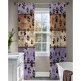 thumbnail image 4 of Purple Brown Sheer Curtains 84 Inch Length 2 Panels Set for Living Room/Bedroom, Rustic Farmhouse Dog Paw Vintage Kitchen Curtains Grommet Semi-Sheer Curtains Drapes Voile Window Treatments 42"x84"x2, 4 of 7