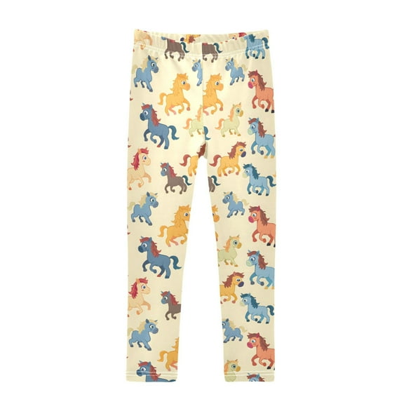 joogoo Girls' Leggings Cartoon Horse Yoga Pants 6T