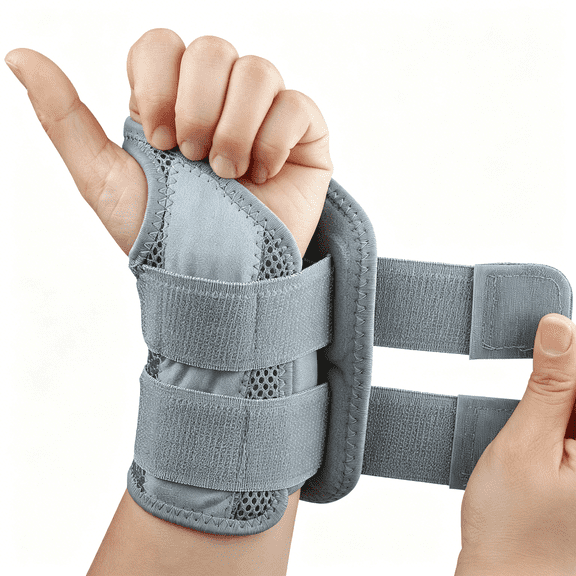 BESTSKY Carpal Tunnel Wrist Brace,Adjustable Wrist Support Brace,Night Wrist Sleep Supports Splints Arm Stabilizer(Left Hand,S/M,Grey)