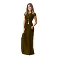 thumbnail image 2 of U.Vomade Femmes Manches Courtes Col Rond Poche Décontractée Longue Dress, 2 of 4