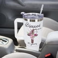 thumbnail image 2 of 70th Birthday Gifts for Men Women 70 Year Old 1954 Birthday Gift Ideas for Dad Mom 40oz Tumbler Cup With Handle, Blessed by God- Crossed, 2 of 7