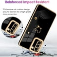 thumbnail image 2 of Galaxy S21 5G Luxury Electroplated Case with Strap Love Heart Plating Gold Bumper Cover for Women Girls Anti-Scratch Shockproof Back Phone Case for Samsung Galaxy S21 5G 6.2 Inch, 2 of 6