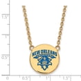 thumbnail image 3 of 925 Sterling Silver Yellow Gold-Plated Official U of New Orleans Large Enamel Disc Pendant Necklace Charm Chain 18" (Width = 19mm ), 3 of 4