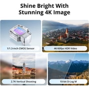 DJI Flip With RC 2 Screen Remote controller, 3 Battery Bundle with 128GB Micro SD Card with Strobe Lights - With 4K UHD Camera for Adults, Under 249g, Palm Takeoff
