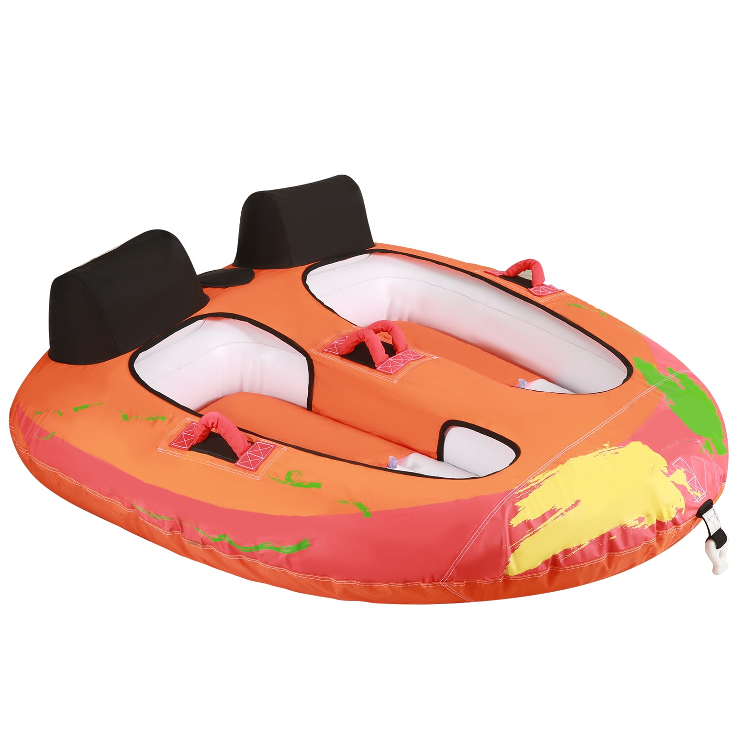 Inflatable Towable Tube for Boating 2 Rider for Youth Adult, Watersports