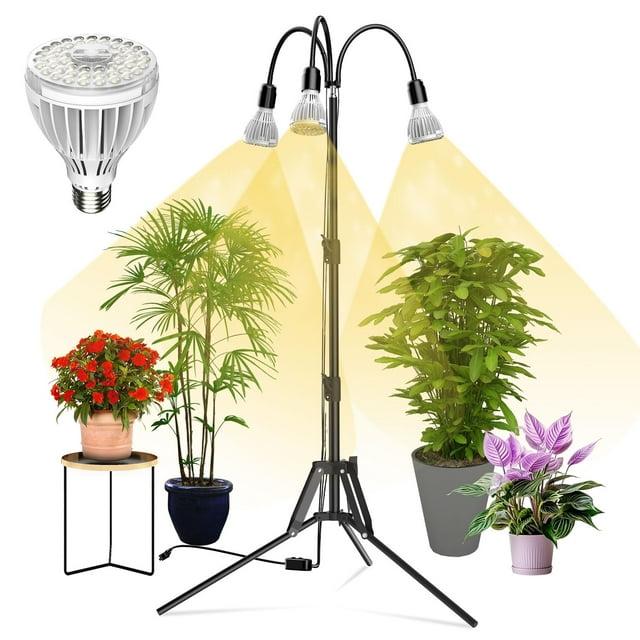 Grow Lights SANSI 96 W de espectro completo con trípode para plantas de interior