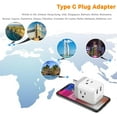 thumbnail image 6 of US to UK Plug Adapter, Type G UK Travel Plug Adapter, Ireland Scotland Dubai Power Adaptor with 3 Outlets and 2 USB Ports, USA to England London British Qatar Kenya Outlet, 6 of 9