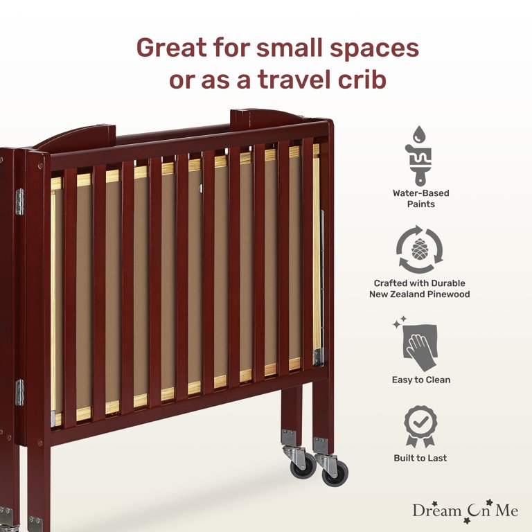 Discount large travel crib Free Shipping Dream On Me 3 in 1 Folding Portable Crib Cherry Large Cherry Crib Walmart