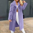 thumbnail image 2 of XPMWRP Women's Long Cardigan Button Down Jackets Solid Color Notched Collar Loose Coats Long Sleeve Casual Winter Warm Trendy Clothes Purple S, 2 of 6