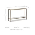 thumbnail image 6 of Signature Design by Ashley Ryandale Console Sofa Table, Antique Brass Finish with Glass Top & Marble Shelf, 6 of 6