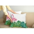 thumbnail image 2 of Ambesonne Tropical Throw Pillow Cover 2 Pack, Exotic Nature Flamingo, 16", Green Pink Blue, 2 of 5