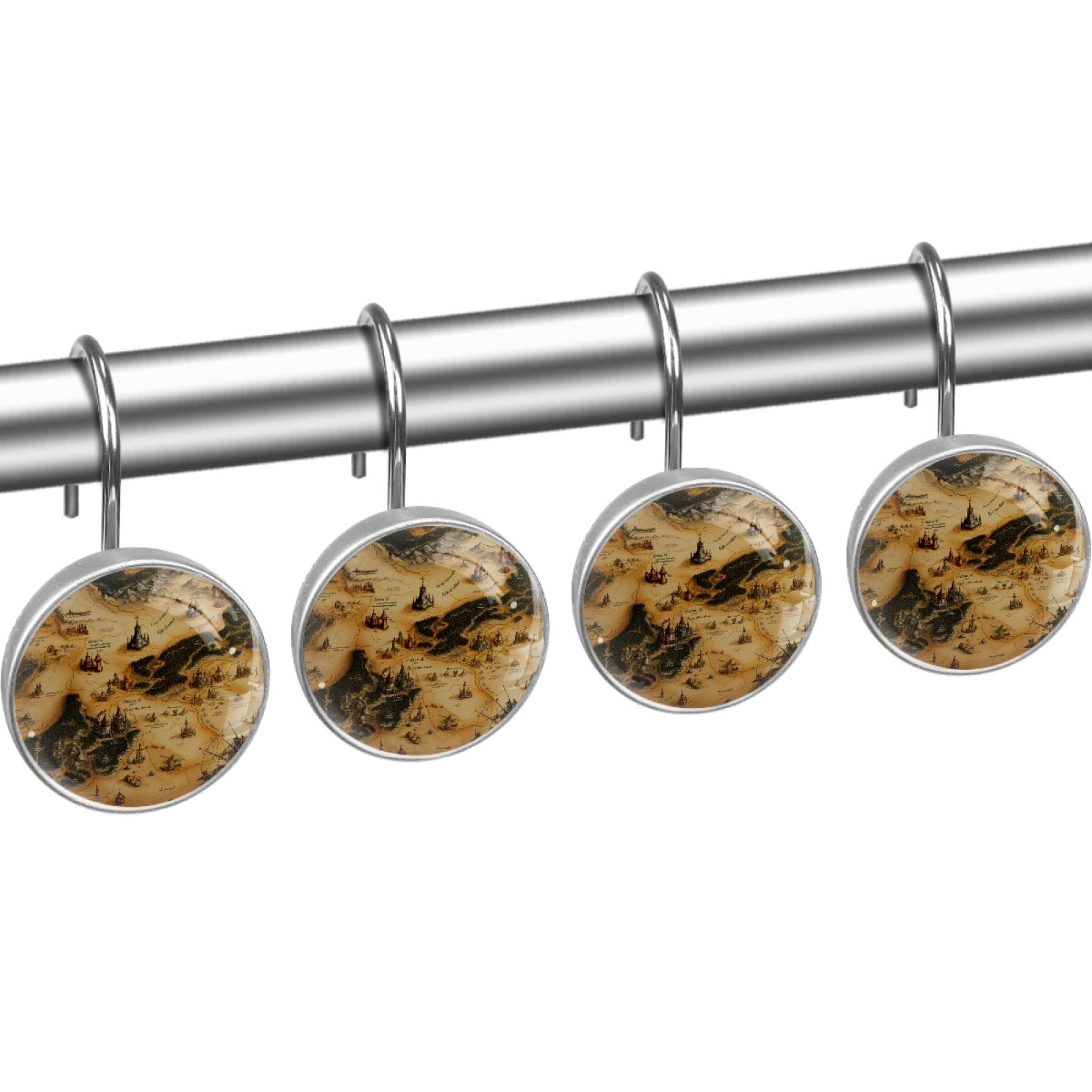 HemaKayy Sturdy Stainless Steel Shower Curtain Hooks, 12 Count