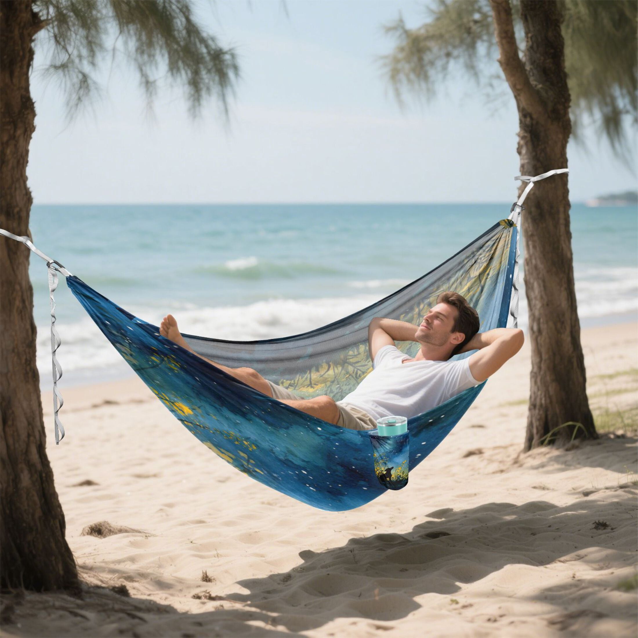 Hammock Camping Hammock Nylon Portable Hammock Travel Camping Hammock Night Black Dog