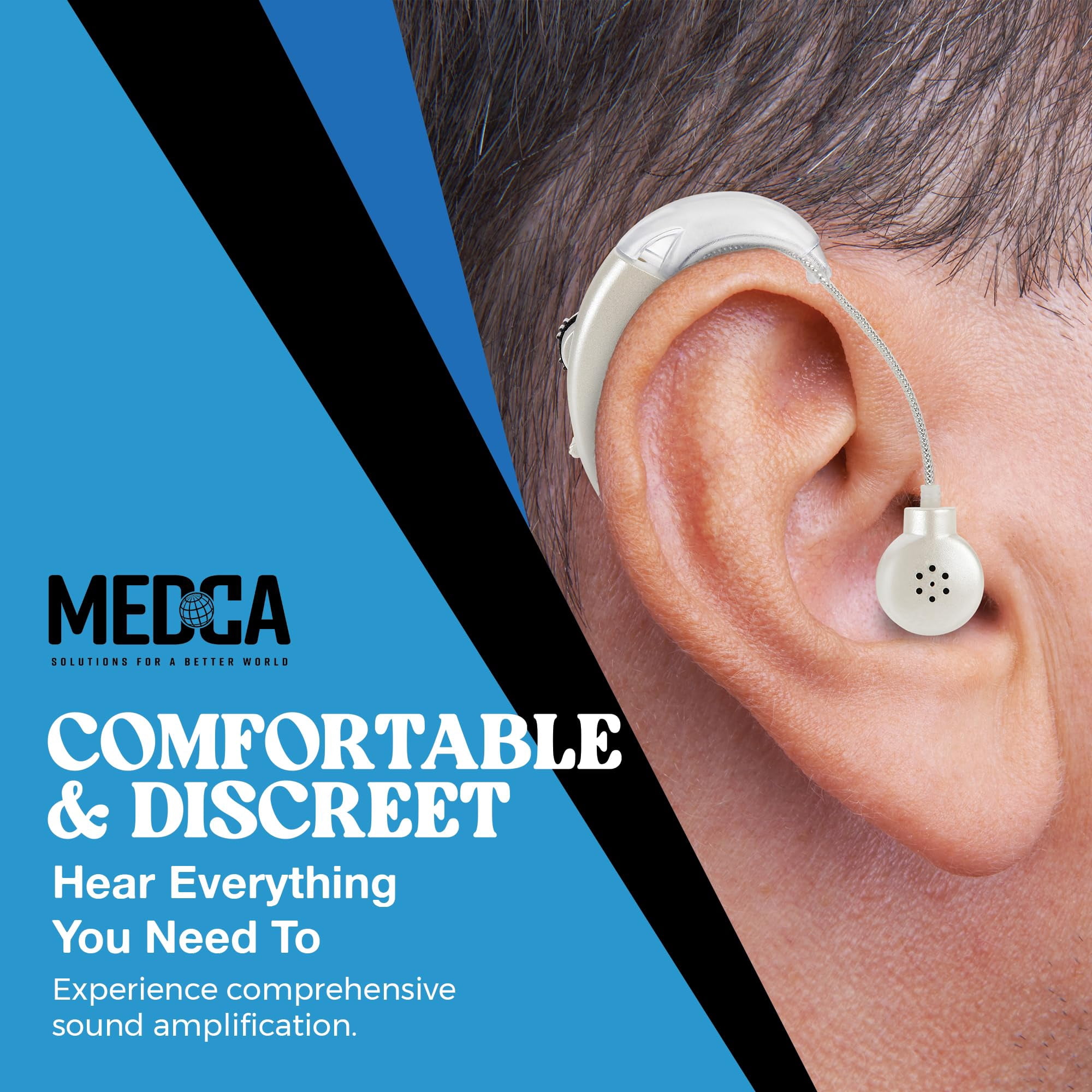 MEDca Digital Behind-the-Ear Hearing Amplifier Sound Enhancer - White