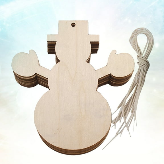 MUSEYA 20Pcs Unfinished Wood Hanging Ornaments Snowman Pendant for Christmas Decor