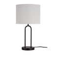 thumbnail image 2 of Kenroy Home Isla 20'' Table Lamp with White Fabric Drum Shade Modern Table Light Fixture for Living Room, Bedroom, or Office, Black, 2 of 13
