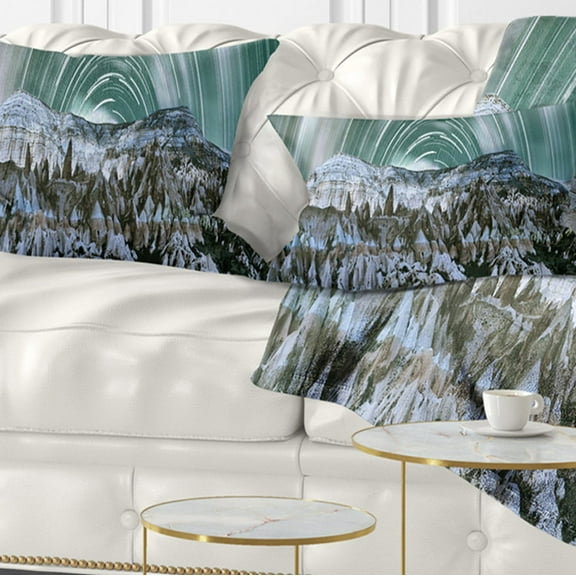 Designart 12" x 20" Multi-color Polyester Throw Pillow