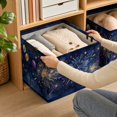 thumbnail image 3 of Fireworks Storage Basket for Gifts Empty Large Fireworks Festival Storage Bins with Handles ,Fabric Laundry Baskets Festival Harvest Collapsible Organizer Boxes for Home Clothes Toys Books(A-1pcs), 3 of 4