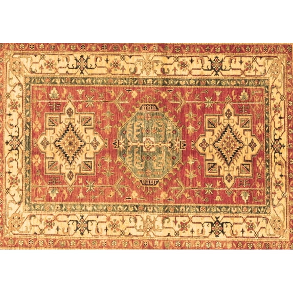 Ahgly Company Indoor Rectangle Geometric Brown Traditional Area Rugs, 4' x 6'